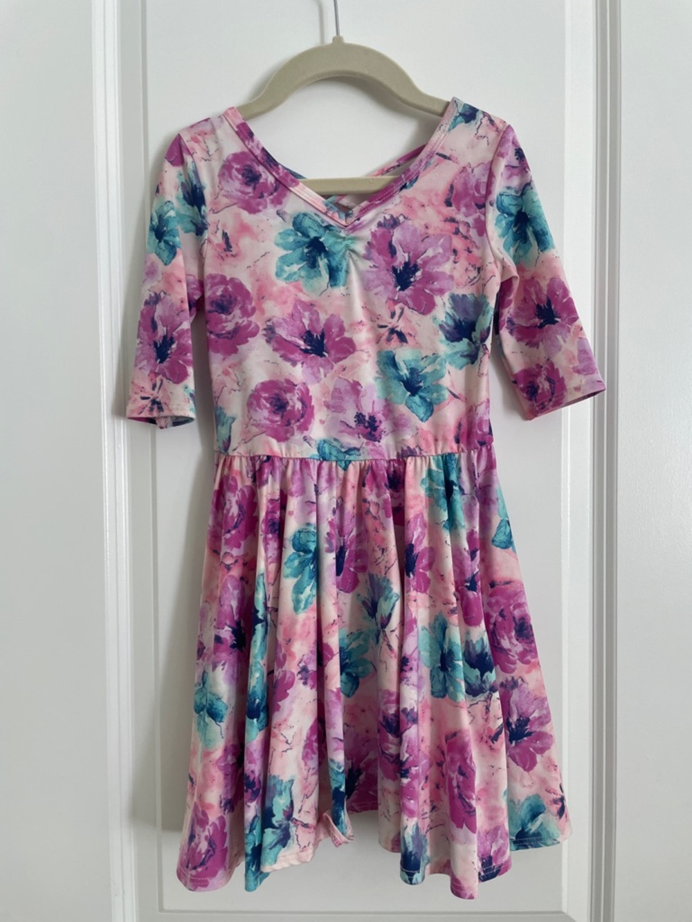 Girls Dot Dot Smile Pink Floral Ballerina Dress